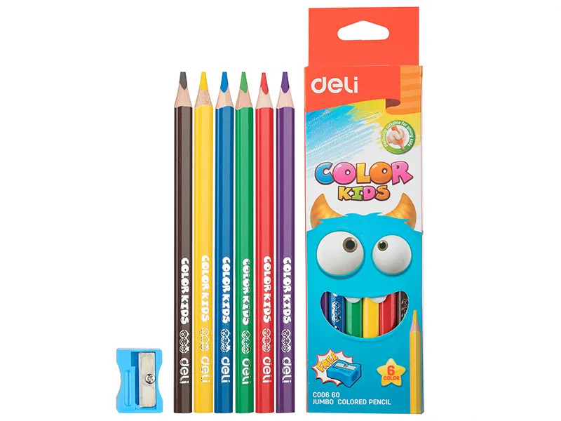 DRVENE BOJICE JUMBO DELI TROUGAONE 1/6 