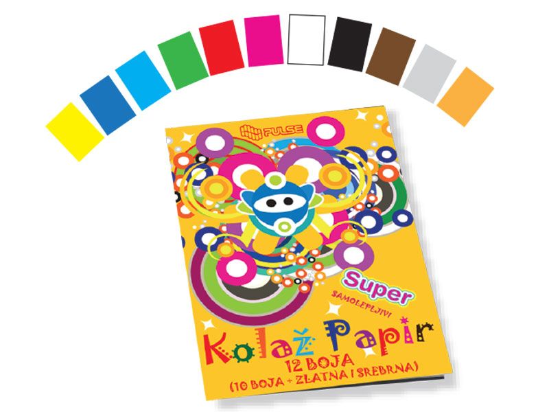 KOLAŽ PAPIR PULSE B5 12 BOJA