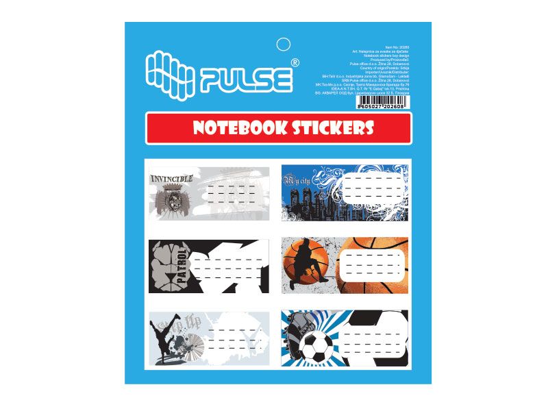 NALEPNICE ZA SVESKE PULSE 30/1 MUŠKE