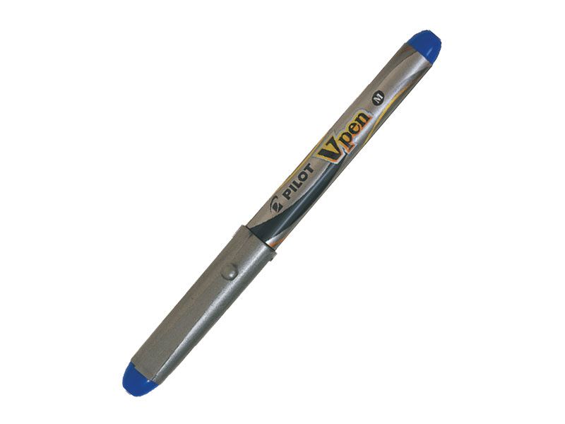 NALIV PERO PILOT V PEN SILVER MEDIUM PLAVO