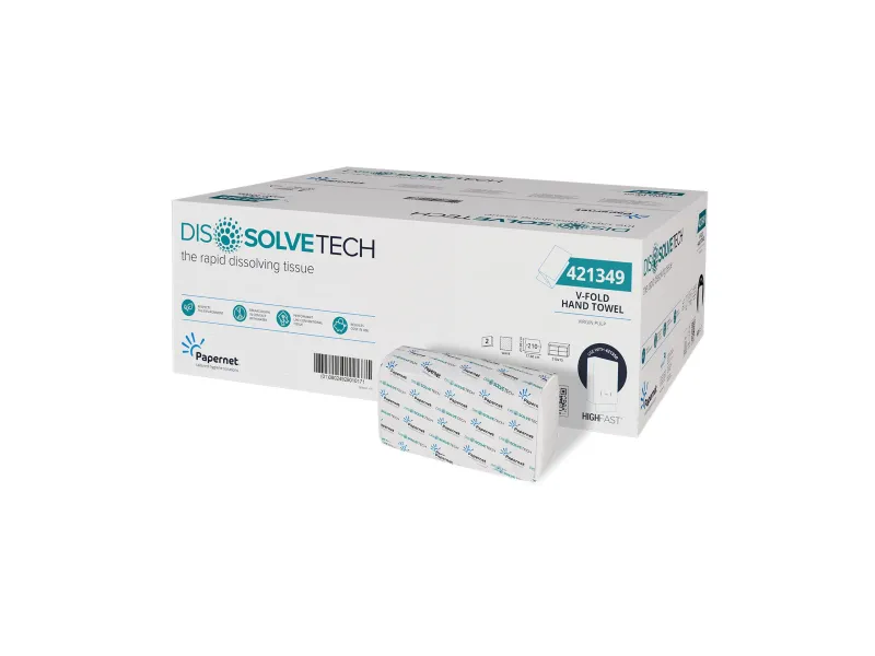 Papernet Dissolve Tech Highfast ubrusi V-fold 2 sl 17.6x21cm 15x210 listova (421349)