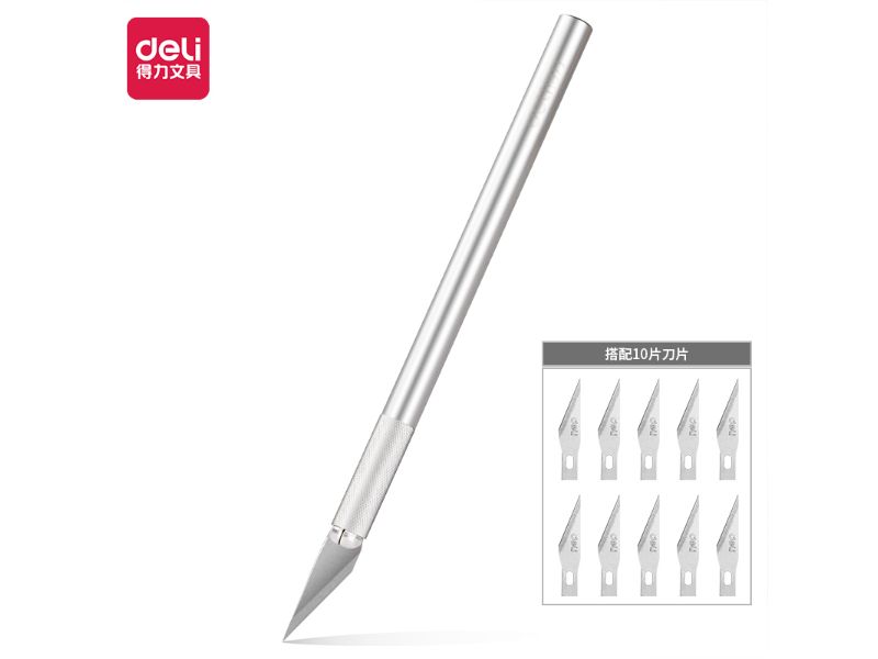 SKALPER DELI ZA REZBARENJE I GRAFIKU SA 10 REZERVNIH NOŽIĆA 2102SILVER