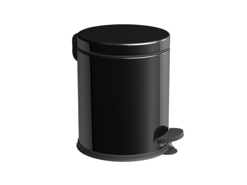 Kanta za otpatke sa pedalom metal CRNA 5 litara (visina 265mm, prečnik 210mm)