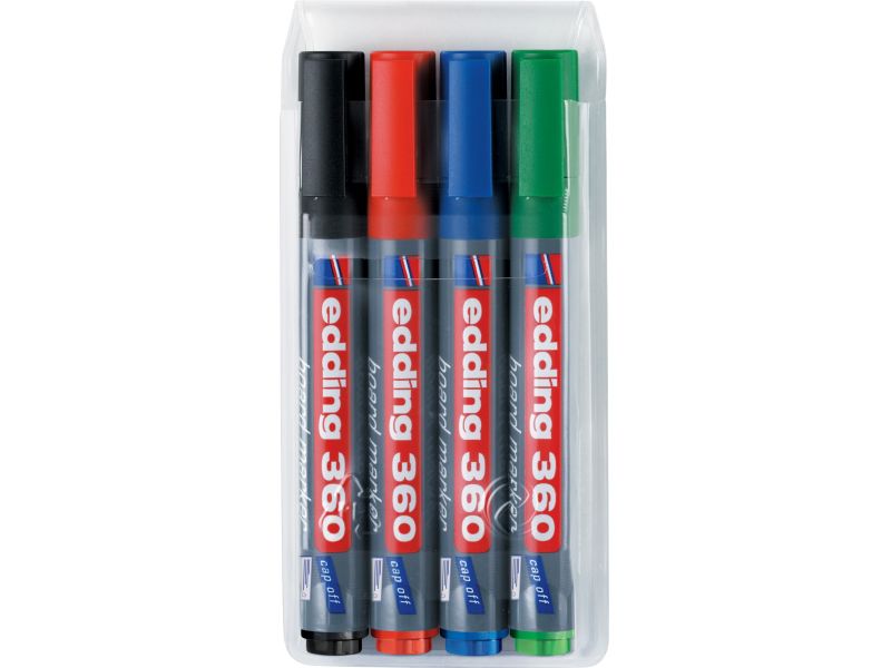 Marker za belu tablu E-360 1,5-3mm, zaobljeni, set 1/4 Edding sortirano