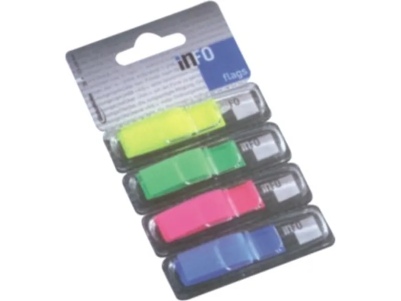 Page marker INFO FLAGS 4x12,5x43 mm, 4x36l, 4 boje Info Notes sortirano