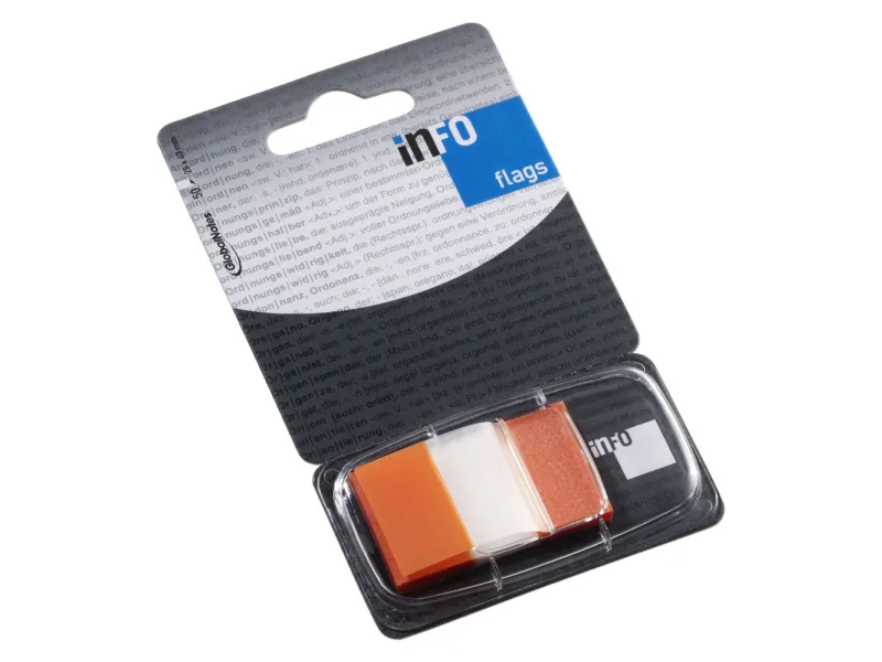 Page marker INFO FLAGS 25x43 mm, 50l transparent Info Notes narandžasta