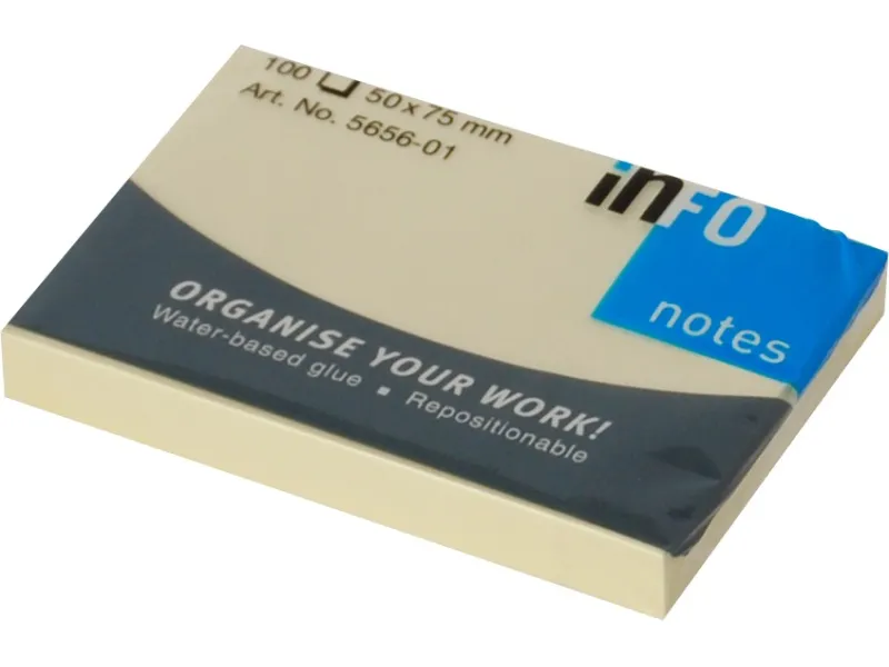 Samolepljivi blokčići 50 x 75 standard Info Notes žuta