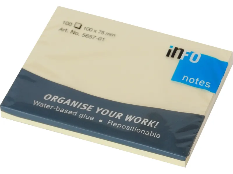 Samolepljivi blokčići 100 x 75 standard Info Notes žuta