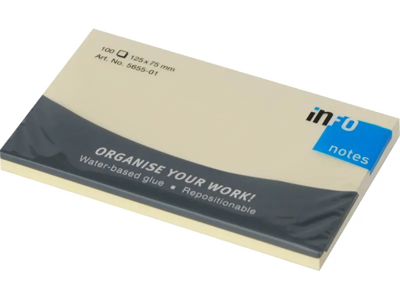 Samolepljivi blokčići 125 x 75 standard Info Notes žuta