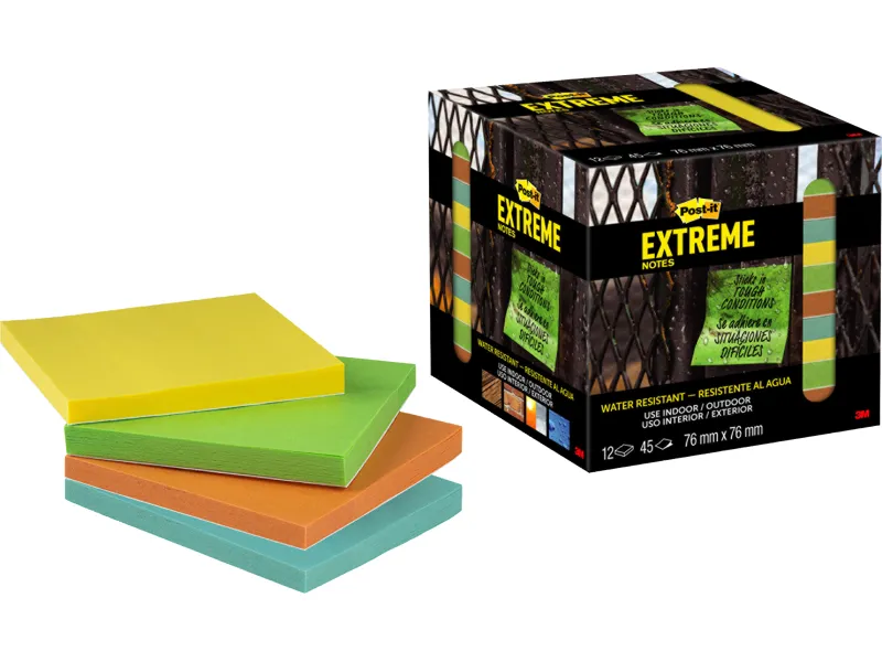 Post-it® Extreme Notes 76mmx76mm, 45 listova, pak.12 blokčića 3M 