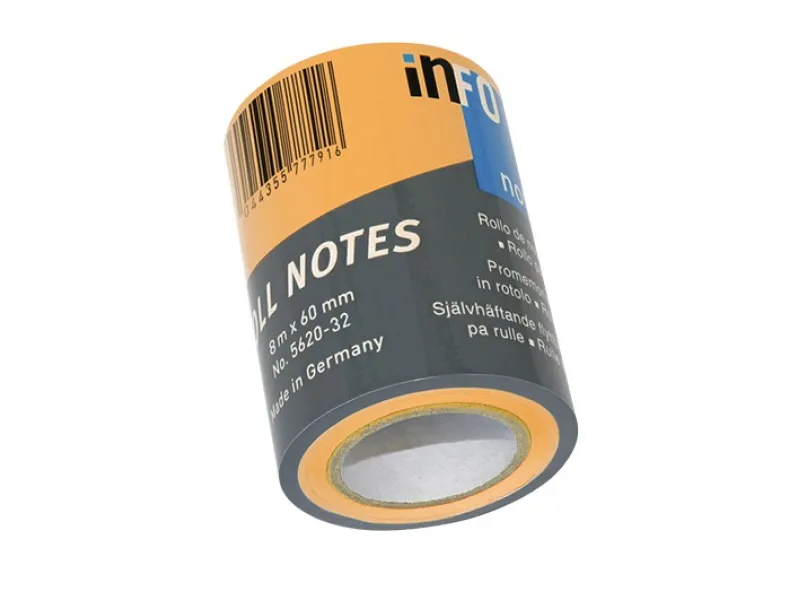Info roll refil 60 mm x 8 m, brilliant colours Info Notes narandžasta