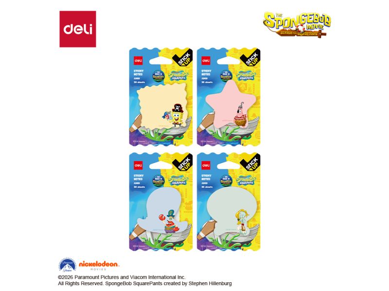 STIKER BLOK DELI 70X70MM, 30 LISTA SUNĐER BOB EA969