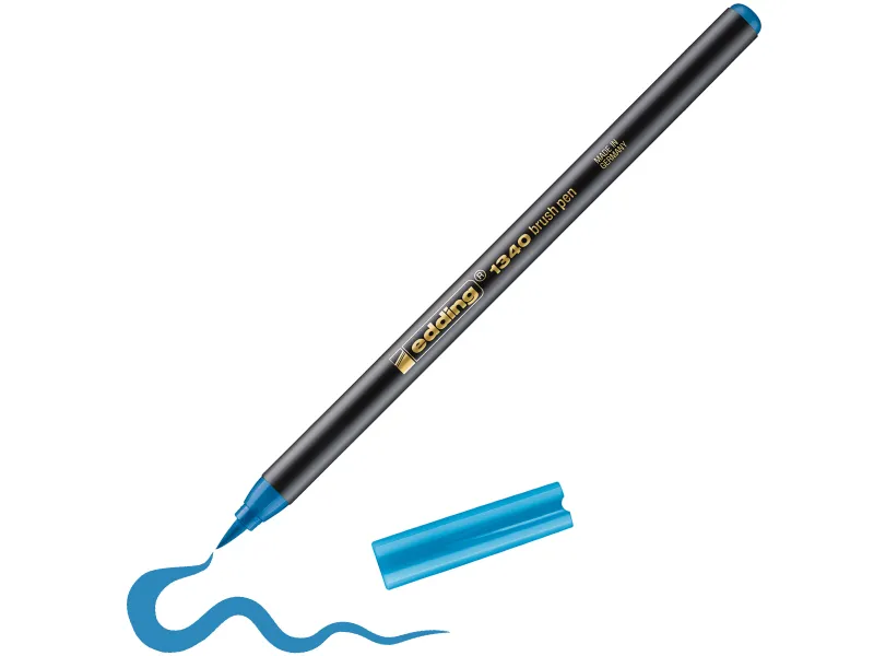 Brush flomasteri E-1340, 1-3 mm Edding svetlo plava