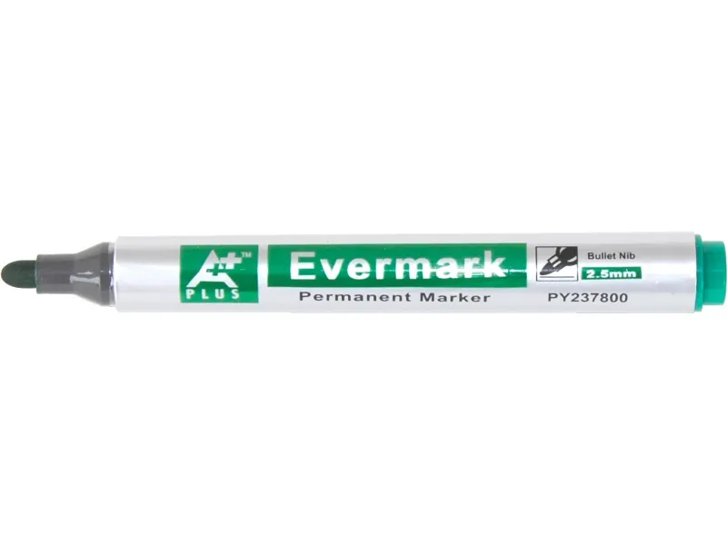 Permanent marker Evermark PY237800 obli vrh 2,5 mm A Plus zelena