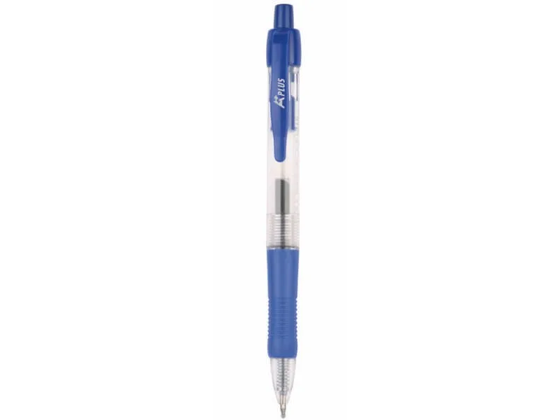 Gel roler PGP 10100 sa push mehanizmom 0,5 mm, gumeni grip A Plus plava