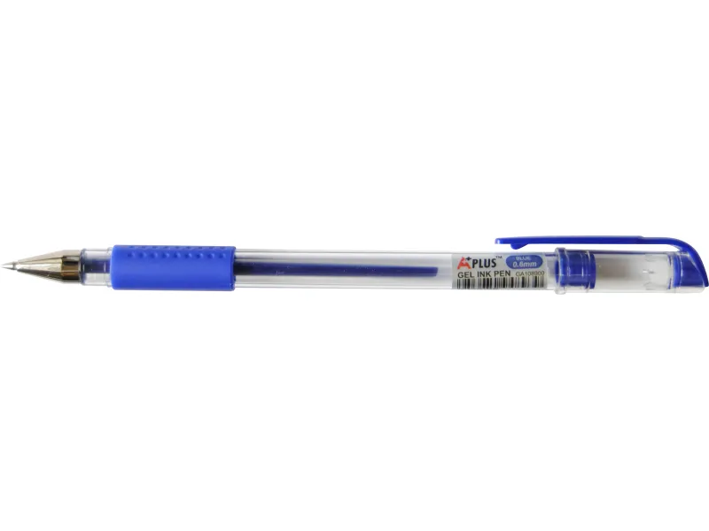 Gel roler 0,6 mm sa gumenim gripom GA108900 A Plus plava