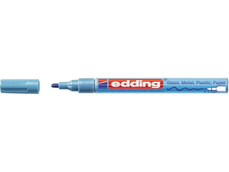 Paint marker E-751 1-2mm, metallic Edding plava