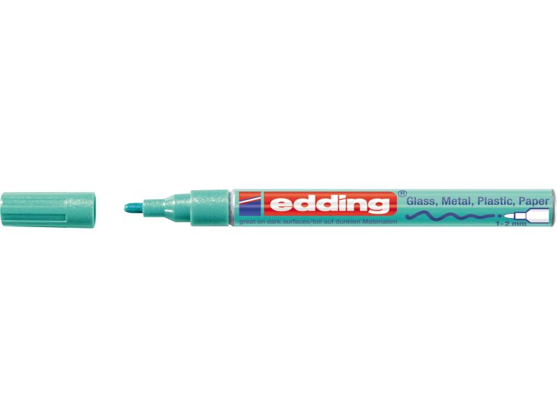 Paint marker E-751 1-2mm, metallic Edding zelena