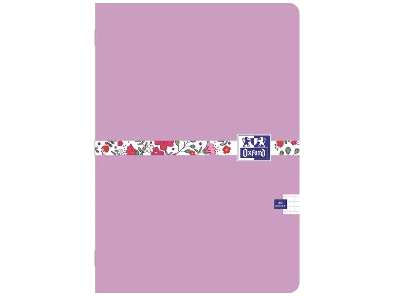 Sveska A5 Oxford 60 lista Floral, 90g, optički papir, margine Oxford karo