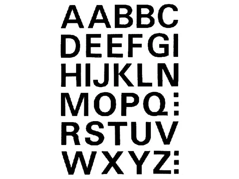 Samolepljiva slova 15mm na foliji 84x120mm, 1/1 Herma crna