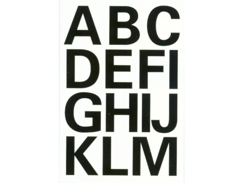 Samolepljiva slova 25mm na foliji 84x120mm, 2/1 Herma crna