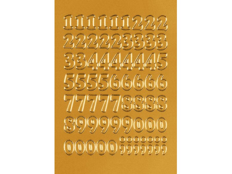Samolepljivi brojevi 12mm na foliji 84x120mm 1/1 Herma zlatna