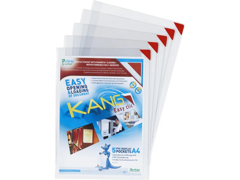 Samolepljiva folija sa magnetnim zatvaračem za do 10 listova A4 pak. 1/5, Tarifold - Djois Tarifold crvena