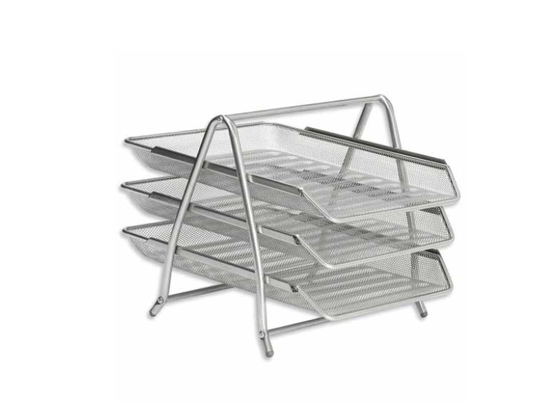 POLICA ZA DOKUMENTA ŽIČANA - 3 NIVOA SIVA