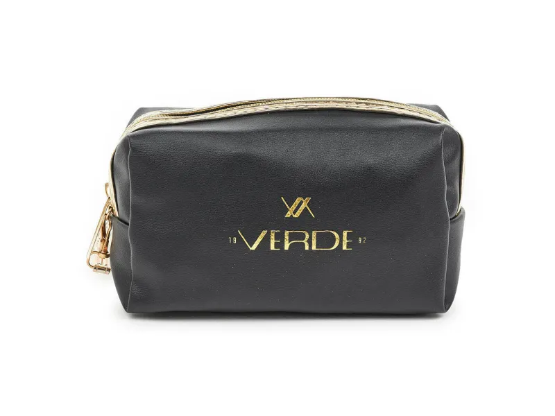 Neseser cetvrtasti sa zlatnim paspulom 0237, 18×7×10 cm Verde crna