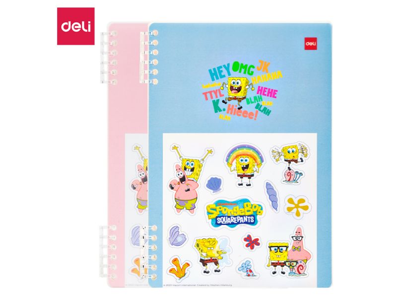 SVESKA DELI B5 SUNĐER BOB PP KORICE SPIRALNA 50 listova , 80g papir EN211