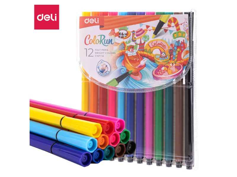 FLOMASTERI DELI  COLORUN  heksagonalni u pvc etuiu 1/12 EC157-12