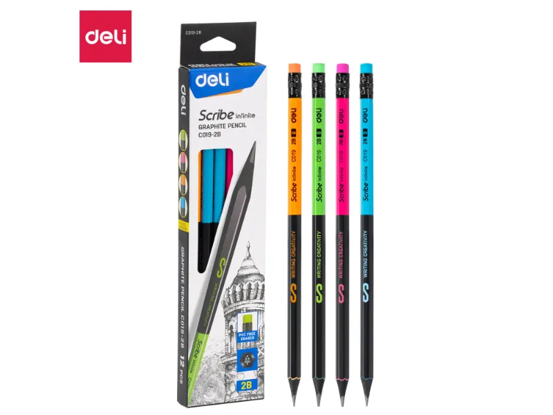 GRAFITNE OLOVKE DELI SCRIBE 2B CRNE SA OJAČANIM JEZGROM 1/12 EC019-2B