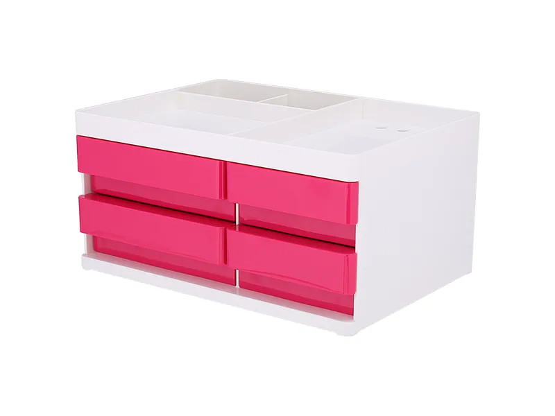 STONI ORGANIZER OD ABS PLASTIKE, 4 FIOKE, 3 ODELJKA - PINK